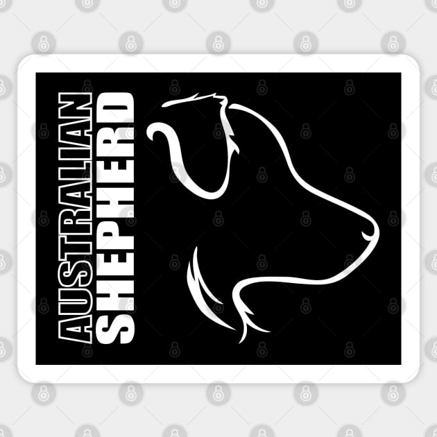 Australian Shepherd profile Aussie dog lover Sticker by wilsigns